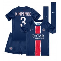 Paris Saint-Germain Presnel Kimpembe #3 Heimtrikotsatz Kinder 2024-25 Kurzarm (+ Kurze Hosen)